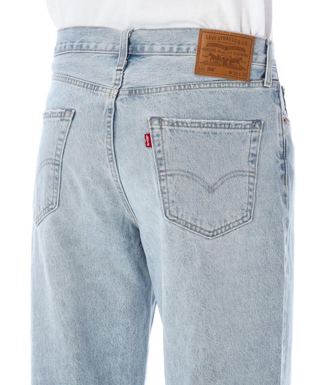 LEVI'S Синие хлопковые прямые джинсы, фото 3