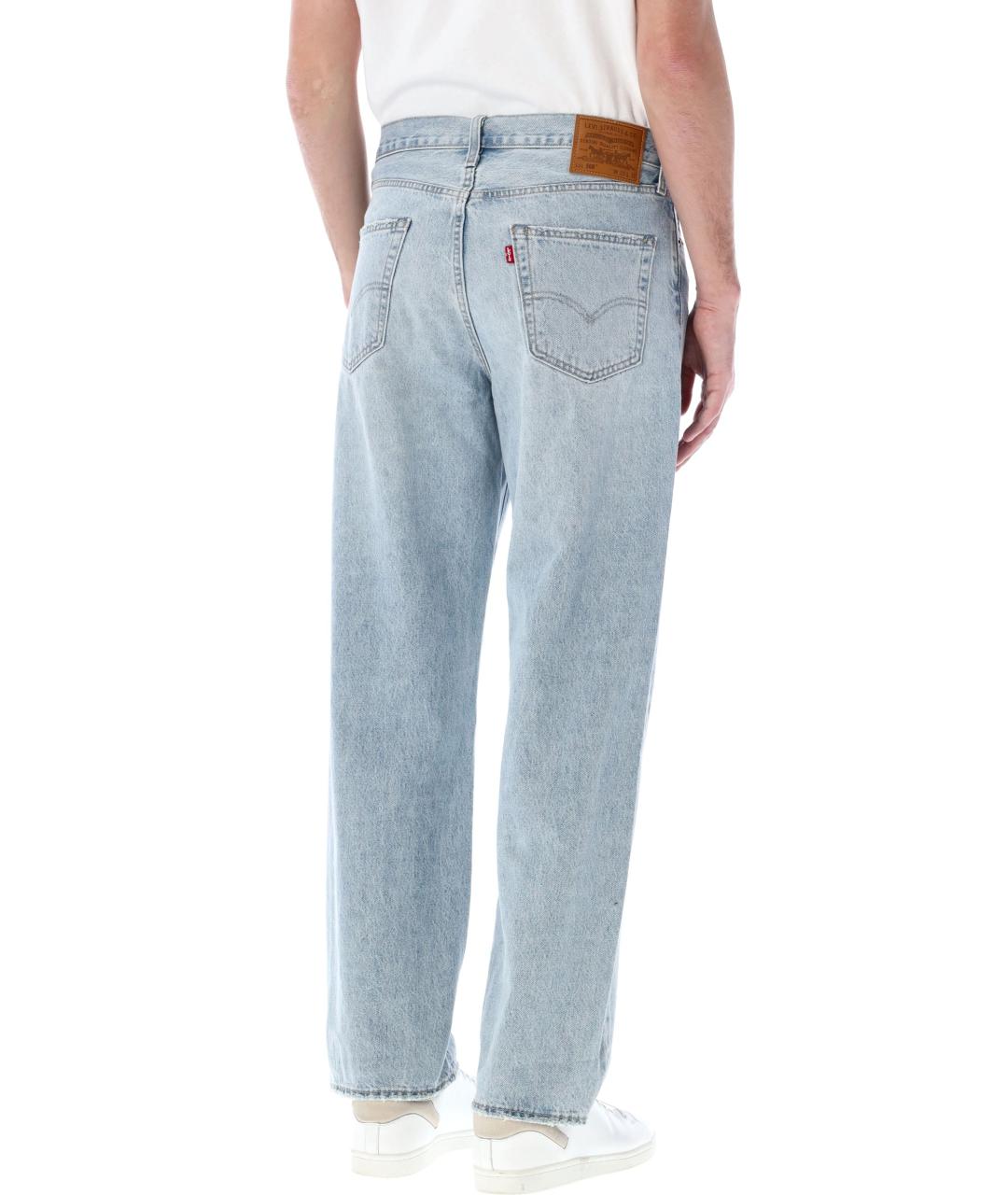 LEVI'S Синие хлопковые прямые джинсы, фото 2