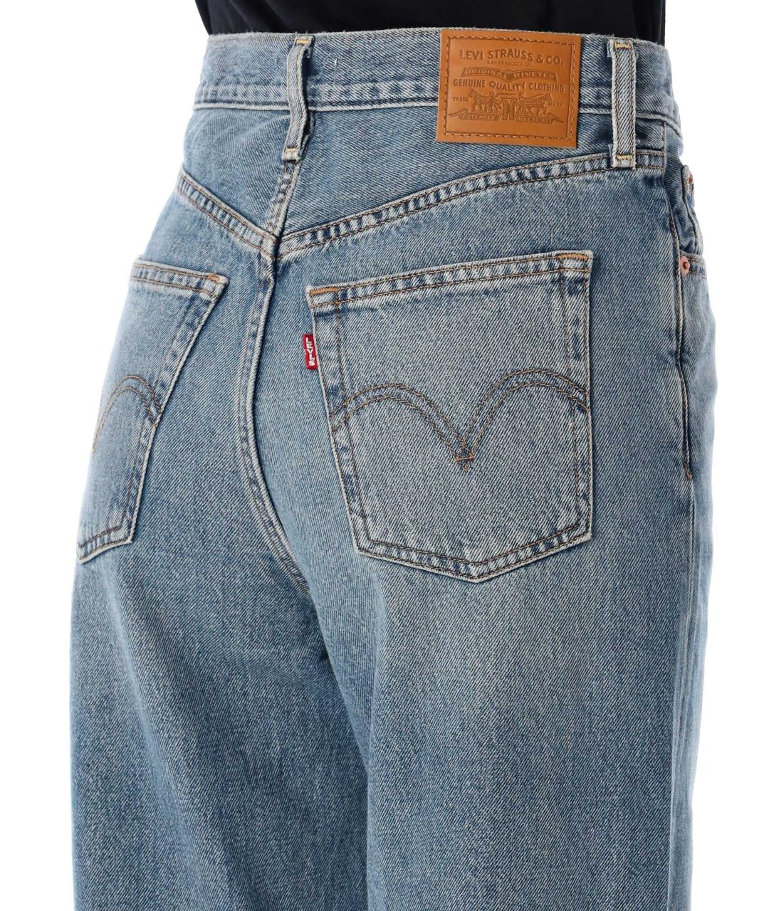 LEVI'S Голубые хлопковые прямые джинсы, фото 4