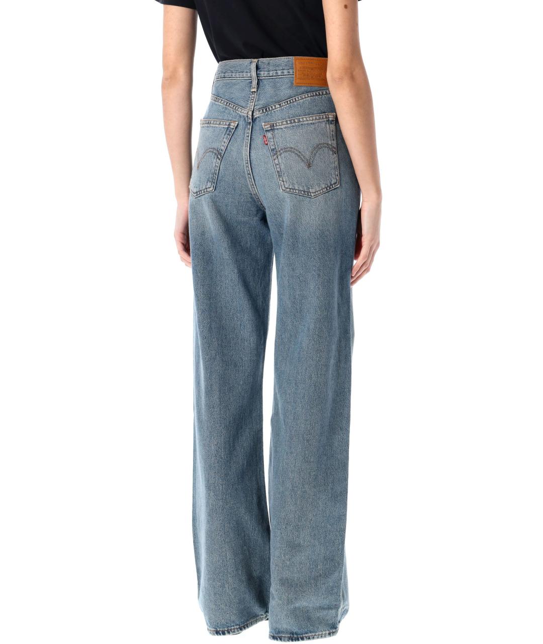 LEVI'S Голубые хлопковые прямые джинсы, фото 3