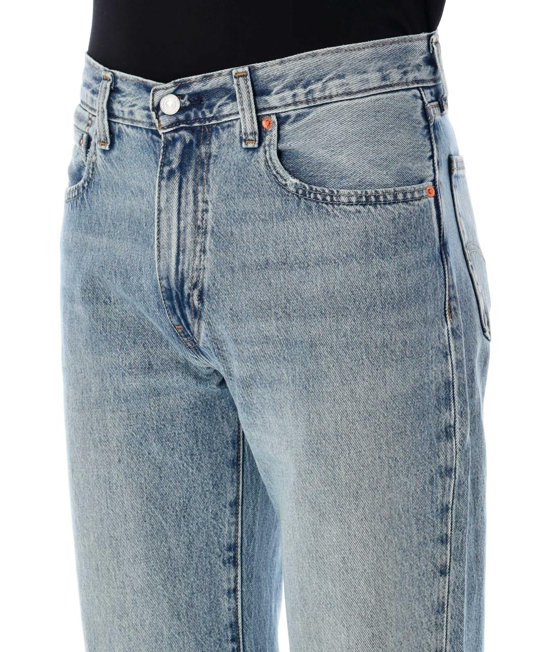 LEVI'S Синие хлопковые прямые джинсы, фото 3