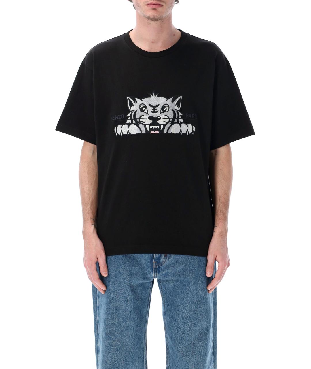 KENZO Черная хлопковая футболка, фото 2