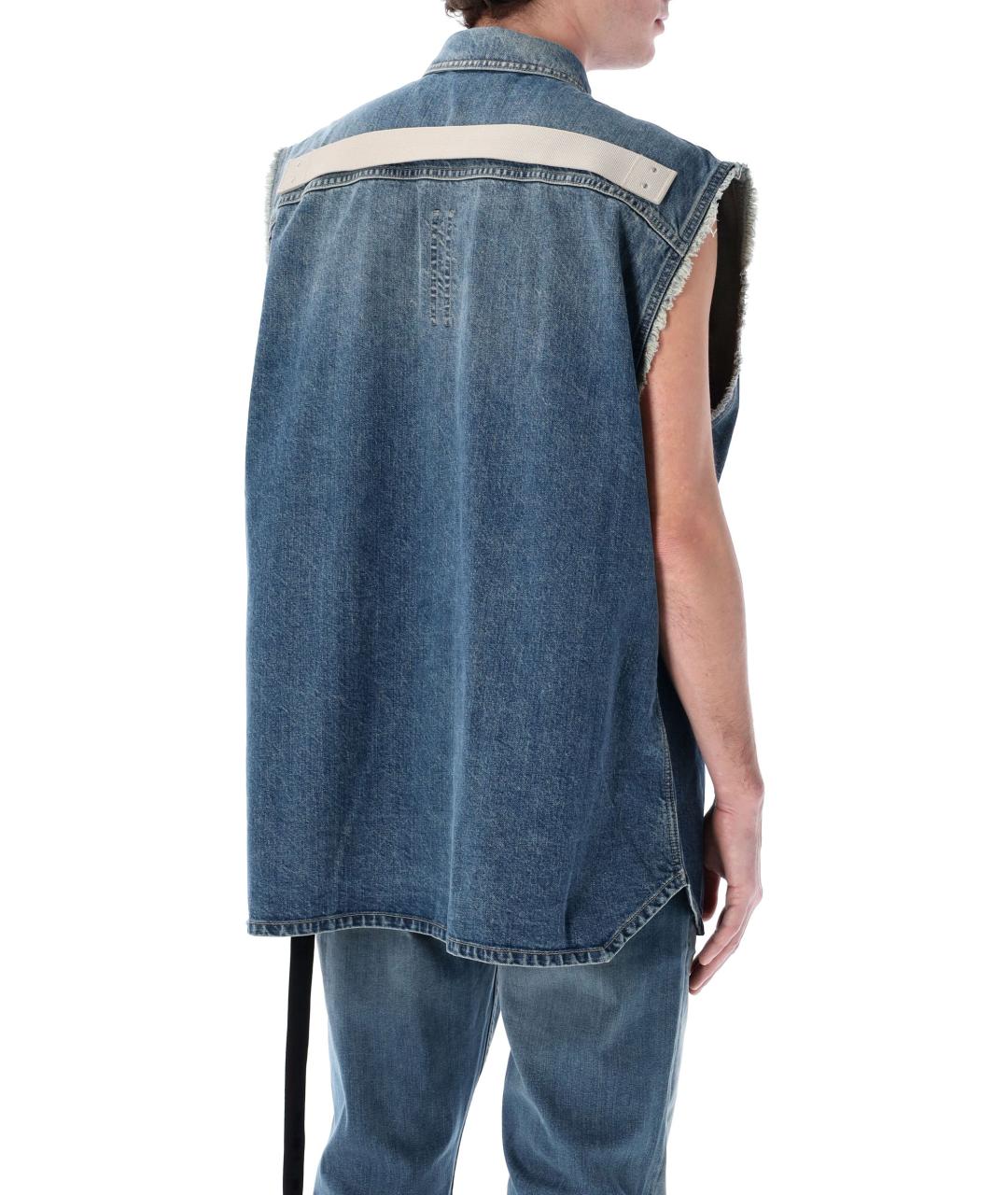 RICK OWENS DRKSHDW Синий хлопковый жилет, фото 2