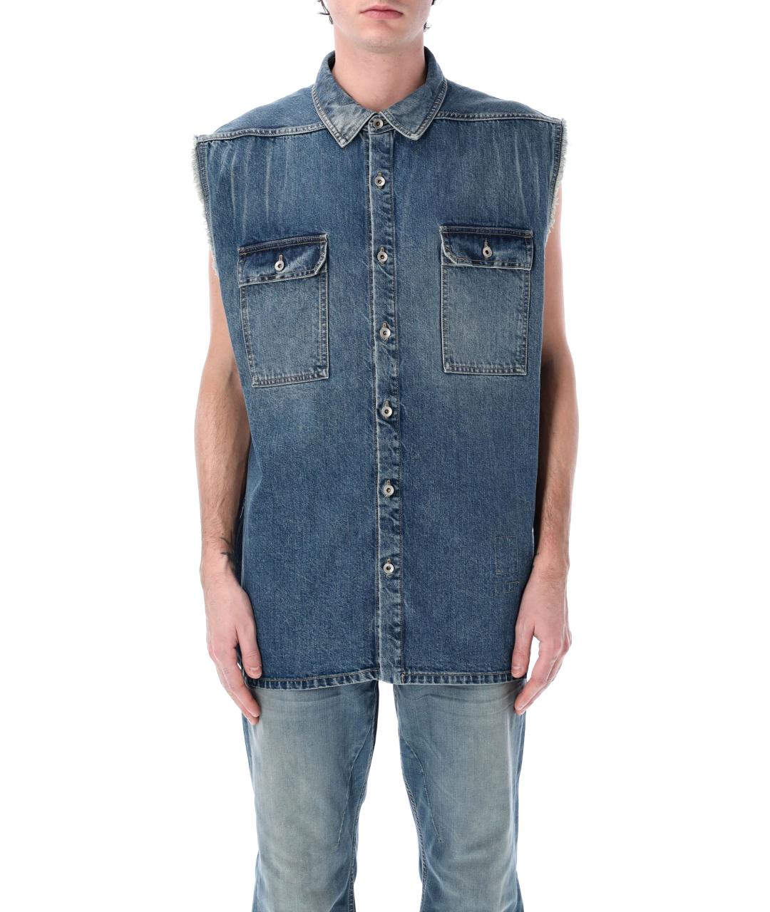 RICK OWENS DRKSHDW Синий хлопковый жилет, фото 4