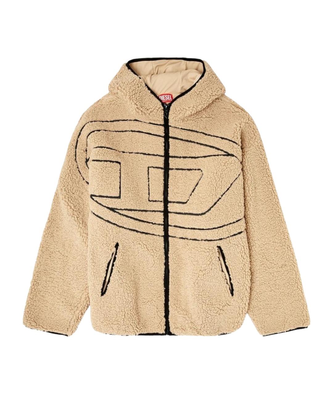 DIESEL Бежевая полиэстеровая куртка, фото 1