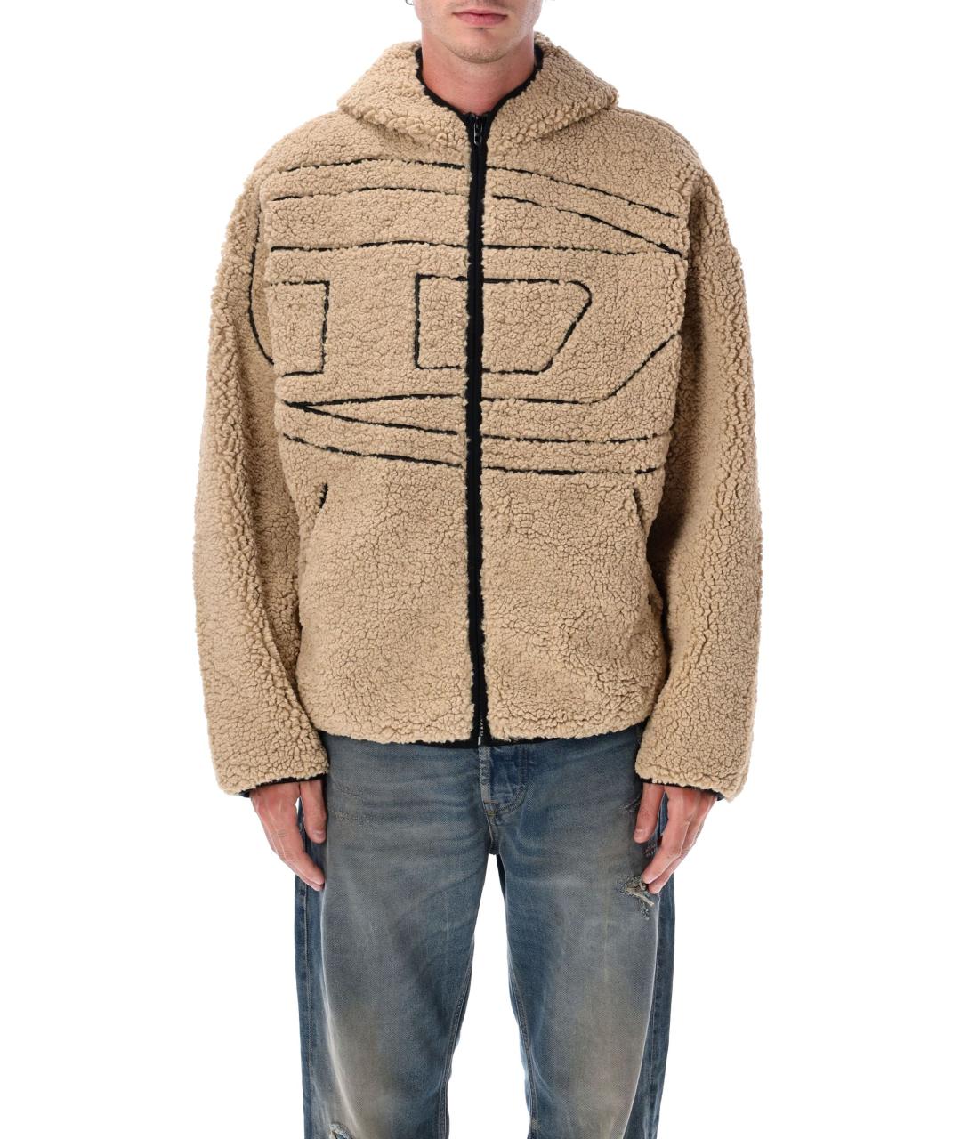 DIESEL Бежевая полиэстеровая куртка, фото 4