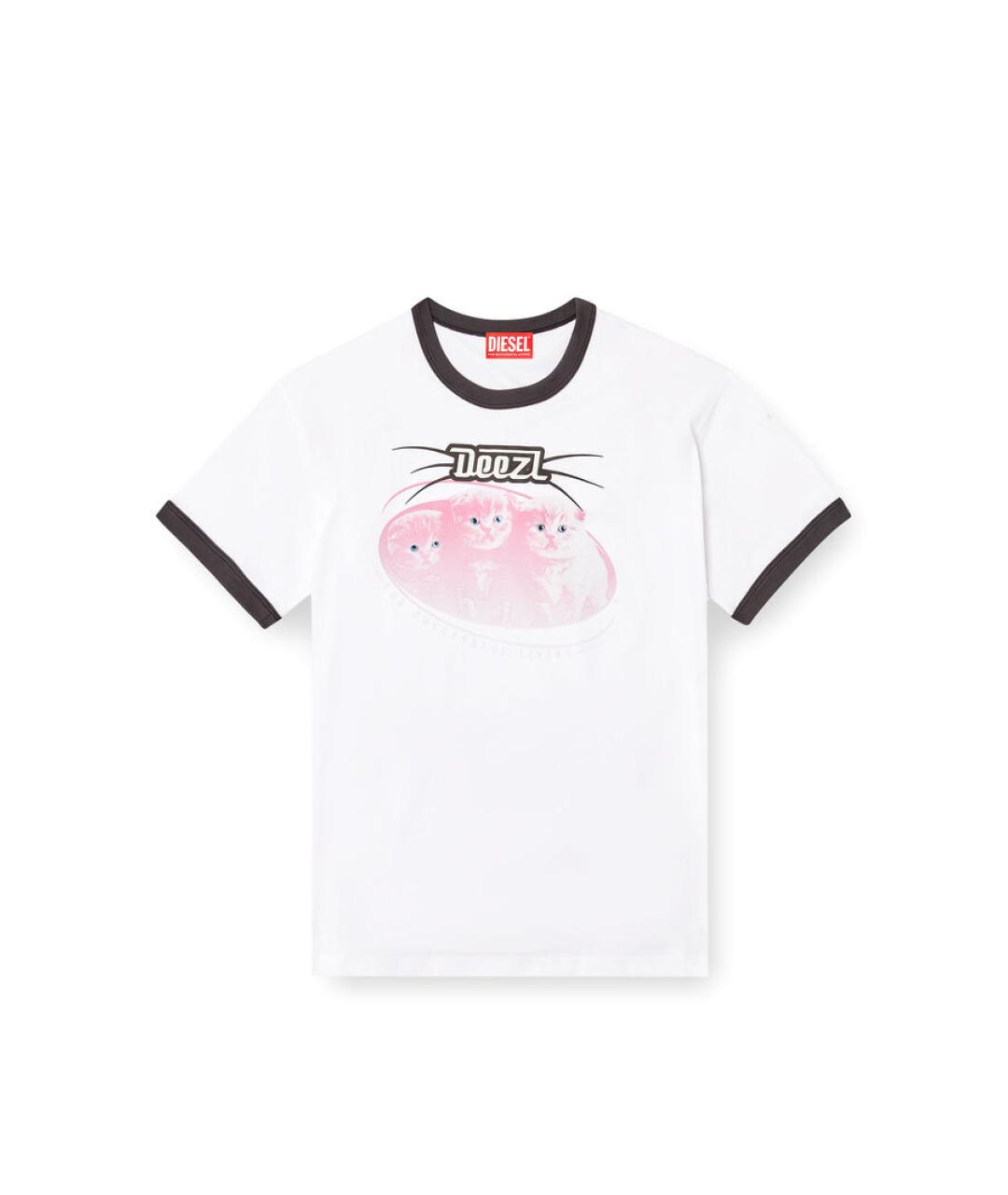 DIESEL Белая хлопковая футболка, фото 1