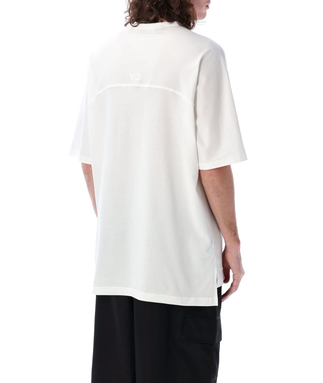 Y-3 Белая хлопковая футболка, фото 2