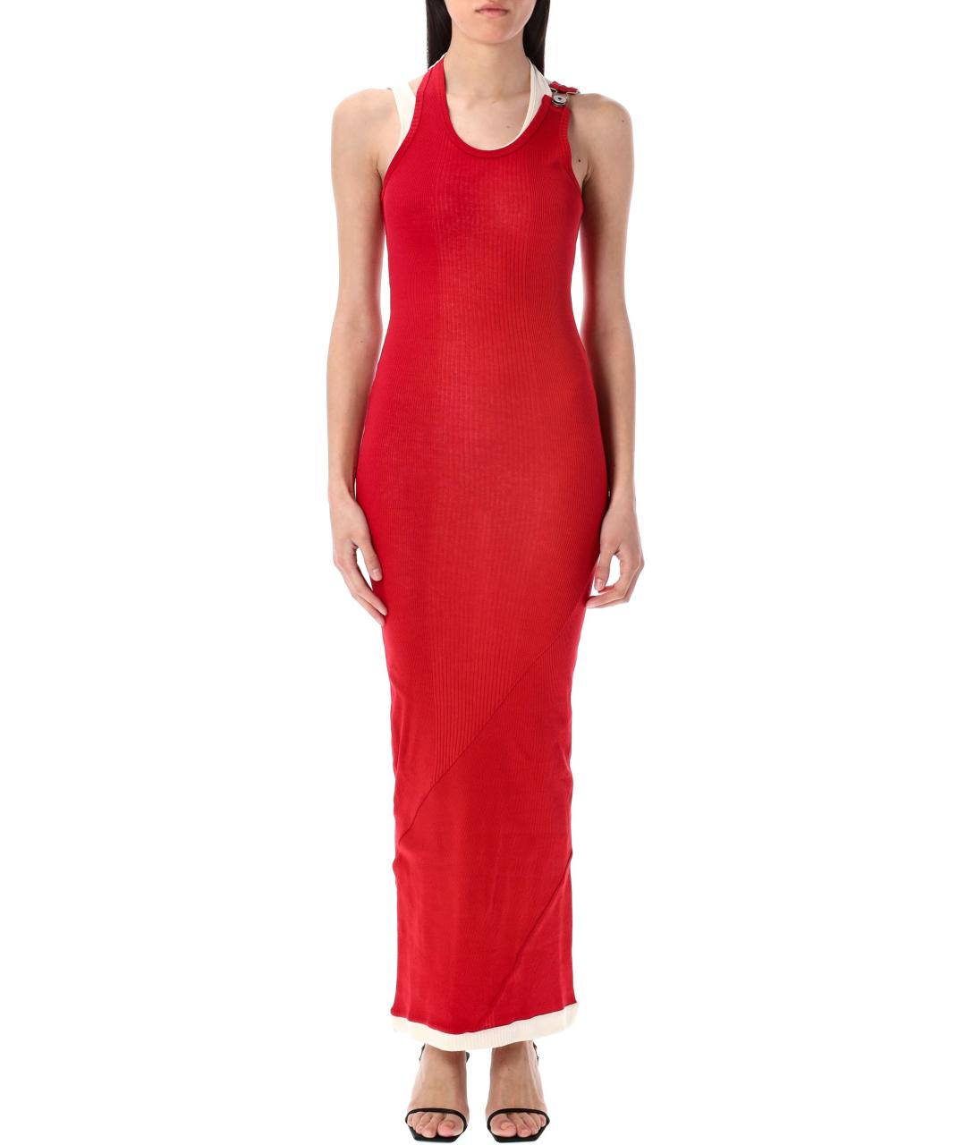 JEAN PAUL GAULTIER Красное хлопковое платье, фото 4