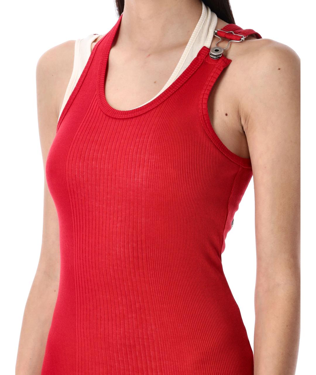 JEAN PAUL GAULTIER Красное хлопковое платье, фото 3