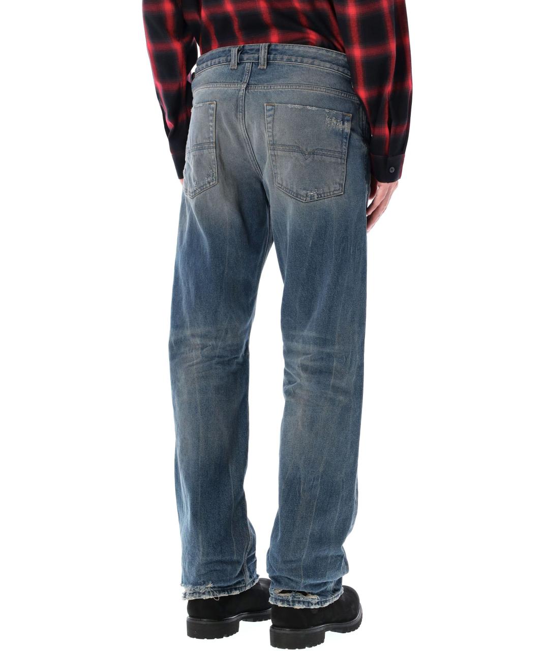 DIESEL Синие хлопковые прямые джинсы, фото 2