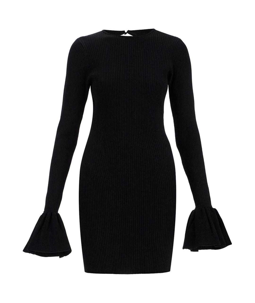 ROTATE Черное вискозное коктейльное платье, фото 1