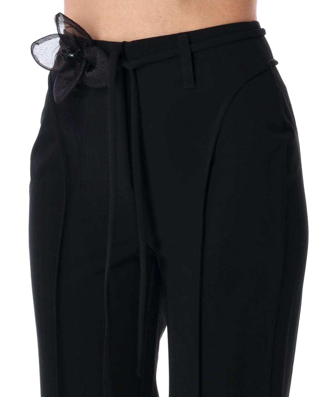 ROTATE Черные полиэстеровые прямые брюки, фото 4