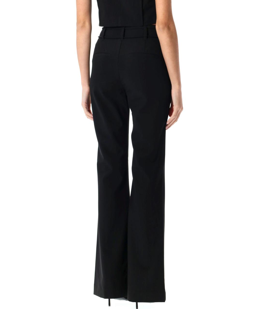 ROTATE Черные полиэстеровые прямые брюки, фото 3