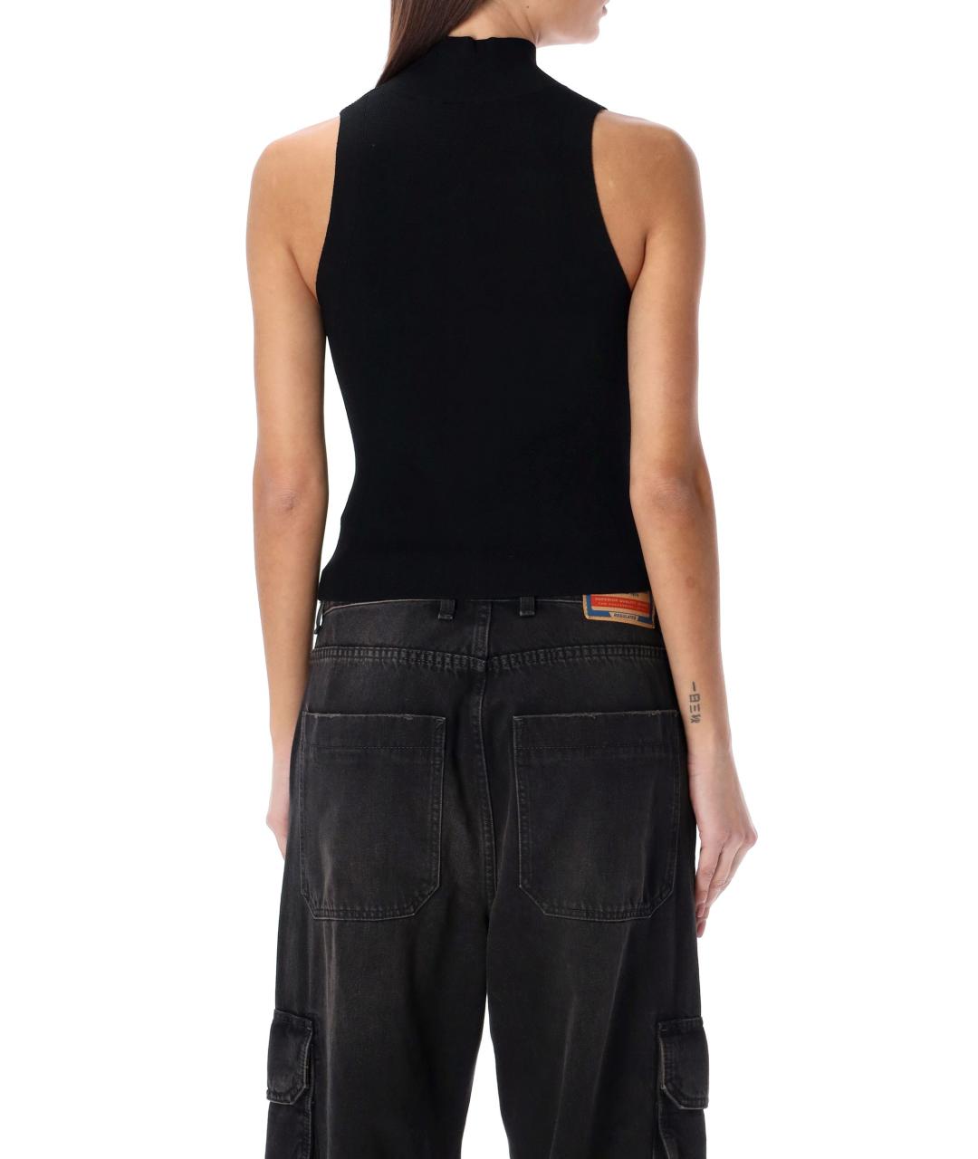 DIESEL Черная вискозная майка, фото 3