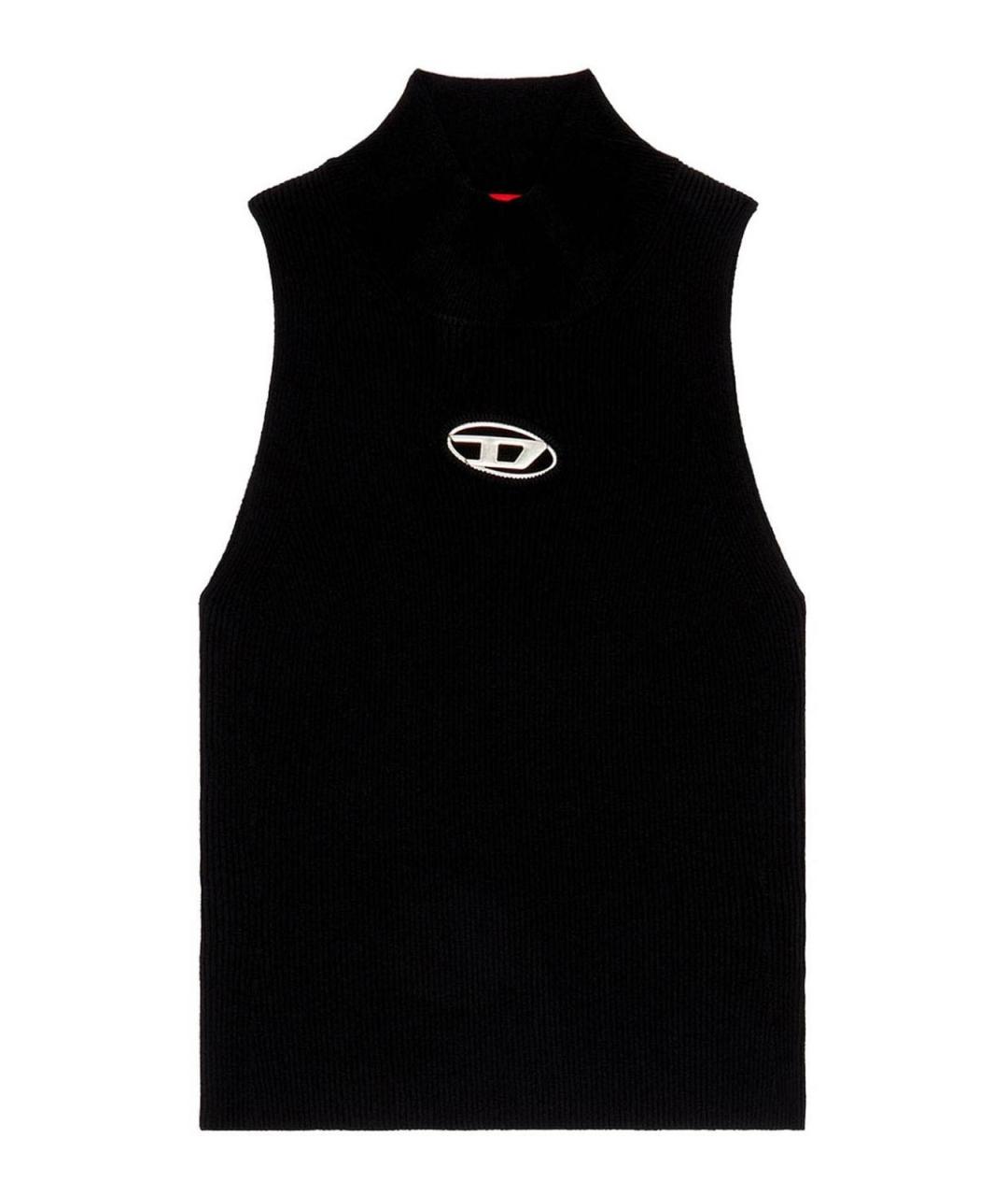 DIESEL Черная вискозная майка, фото 1