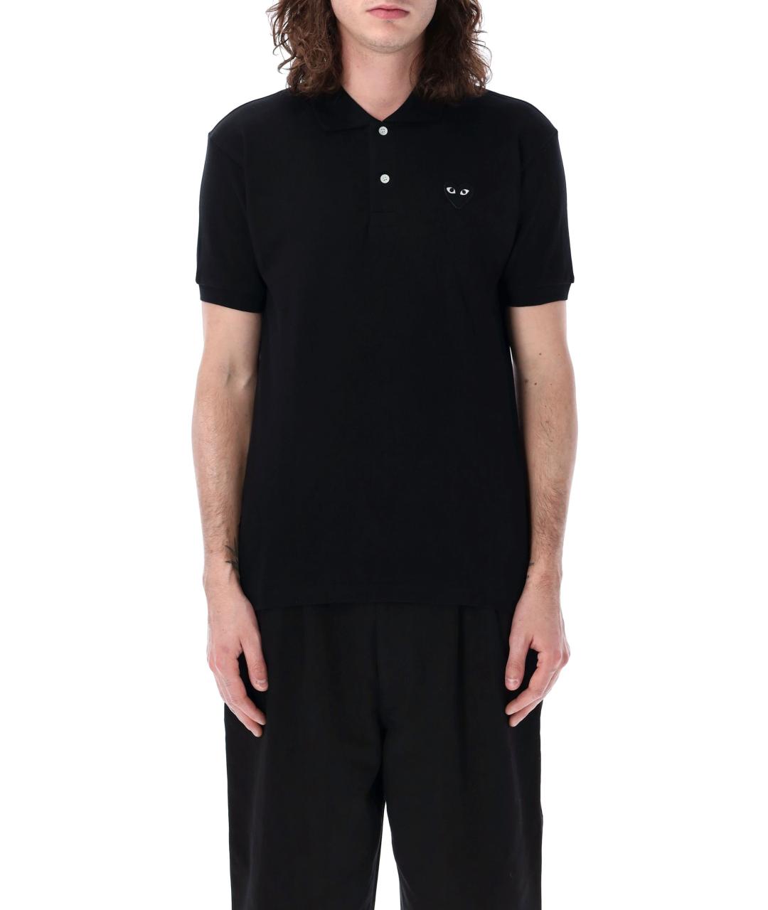 COMME DES GARÇONS PLAY Черная хлопковая футболка, фото 5