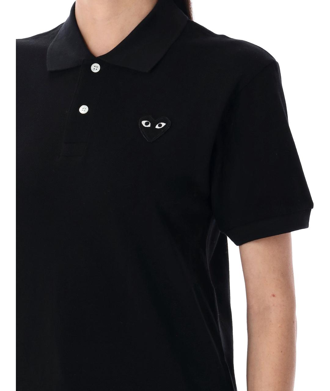 COMME DES GARÇONS PLAY Черная хлопковая футболка, фото 4