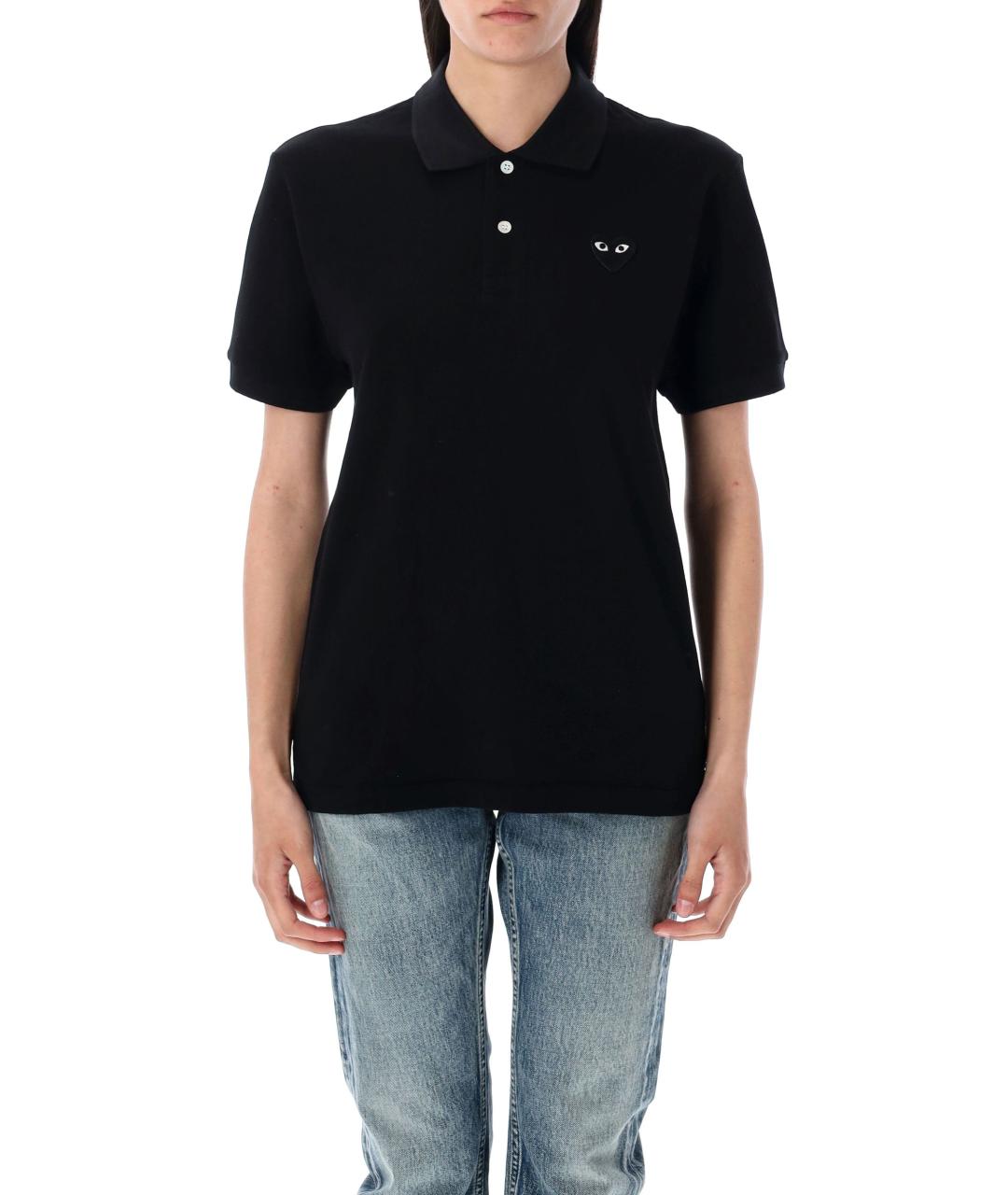 COMME DES GARÇONS PLAY Черная хлопковая футболка, фото 2