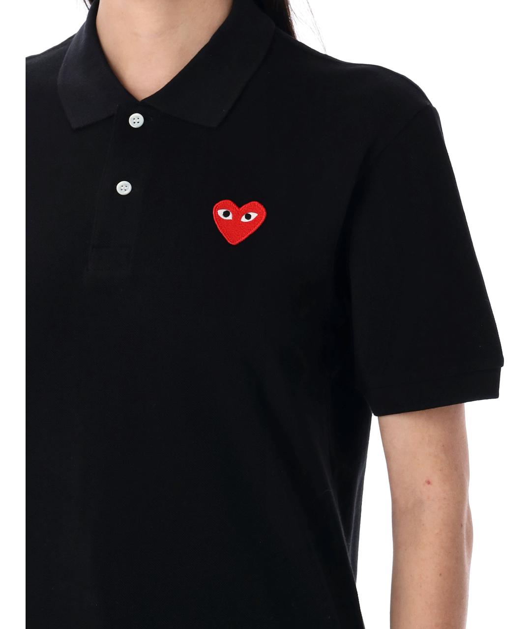 COMME DES GARÇONS PLAY Черная хлопковая футболка, фото 4