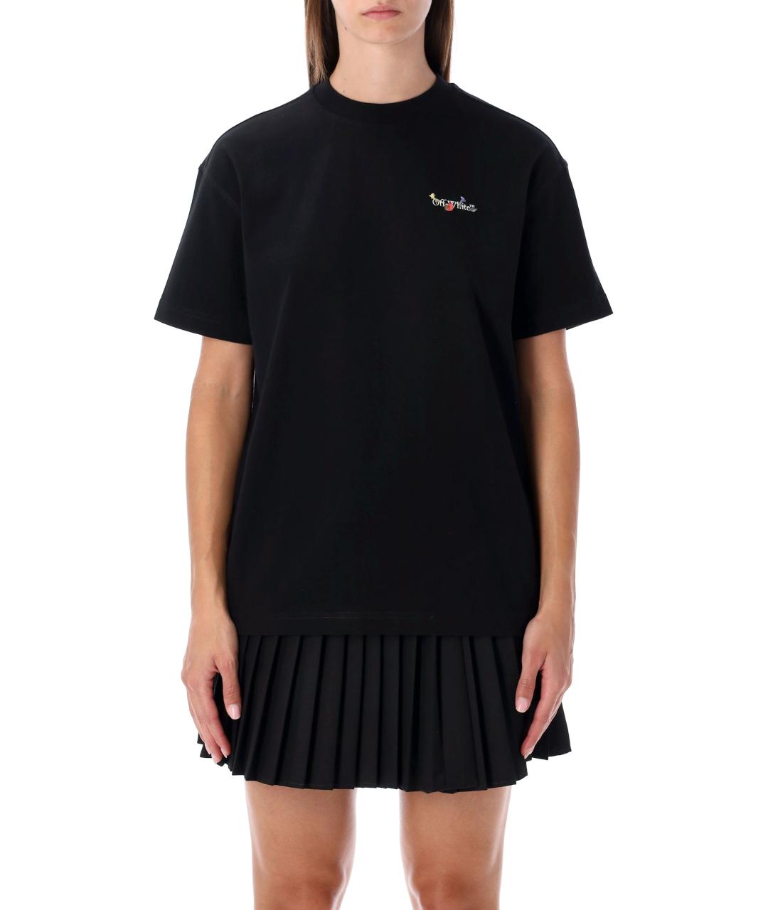 OFF-WHITE Черная хлопковая футболка, фото 2