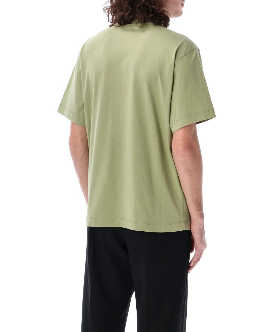 BURBERRY Зеленая хлопковая футболка, фото 2