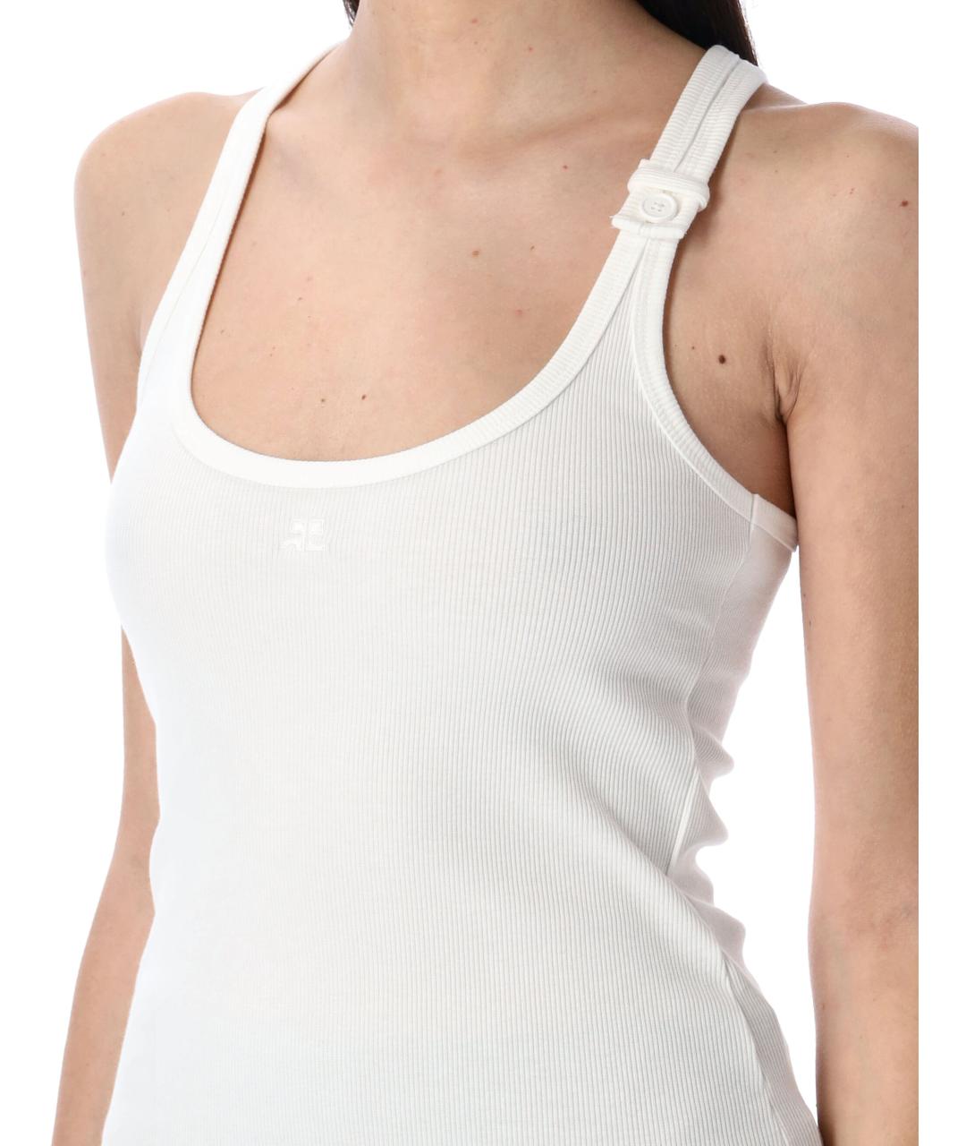 COURREGES Белая хлопковая майка, фото 4