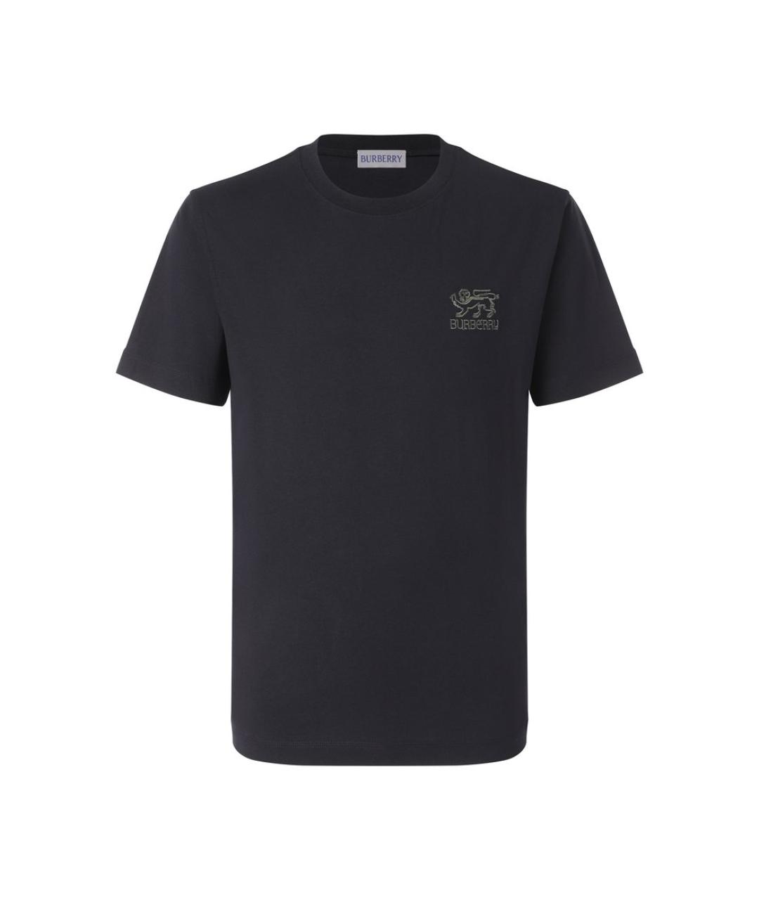 BURBERRY Черная хлопковая футболка, фото 1