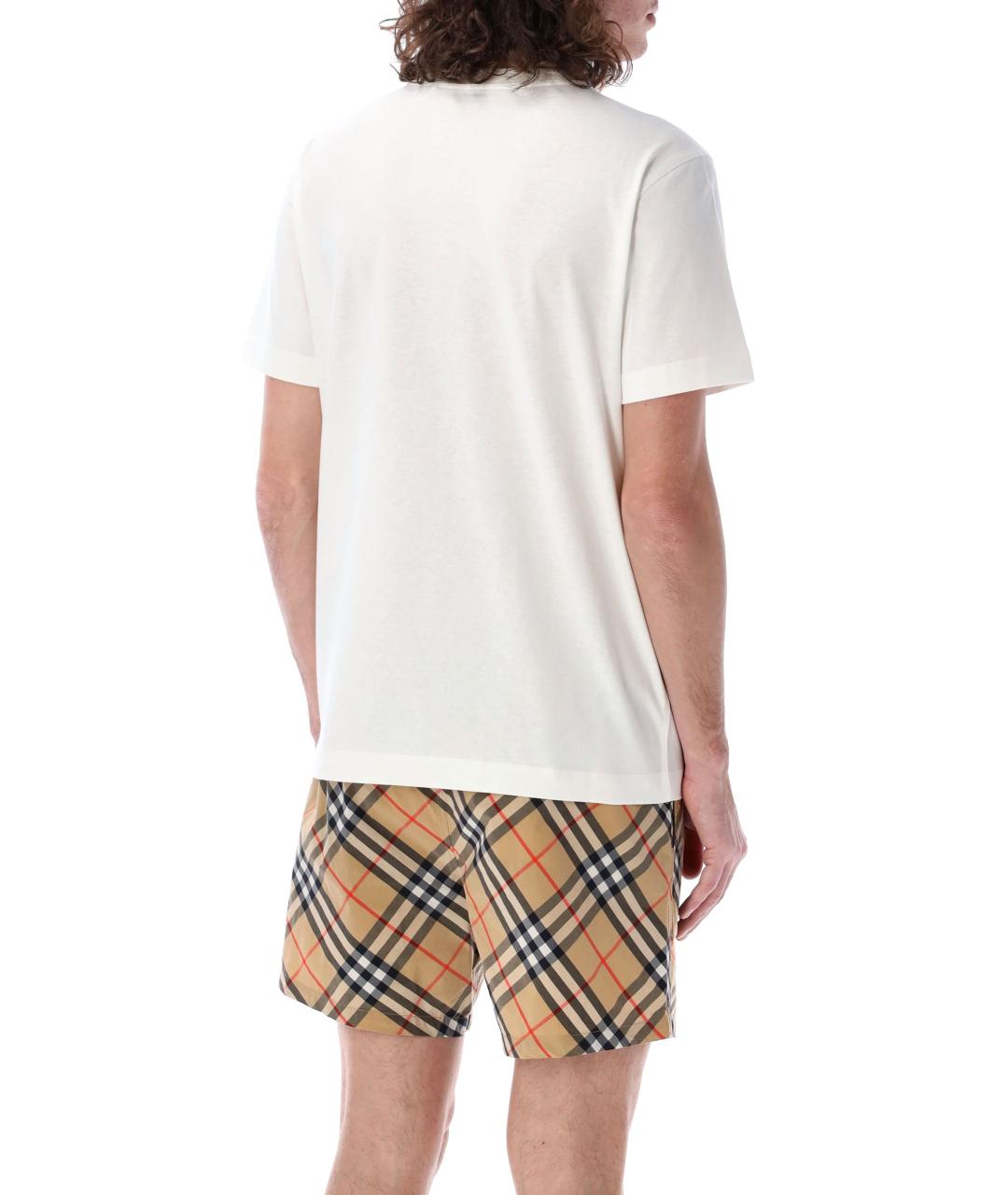 BURBERRY Белая хлопковая футболка, фото 2