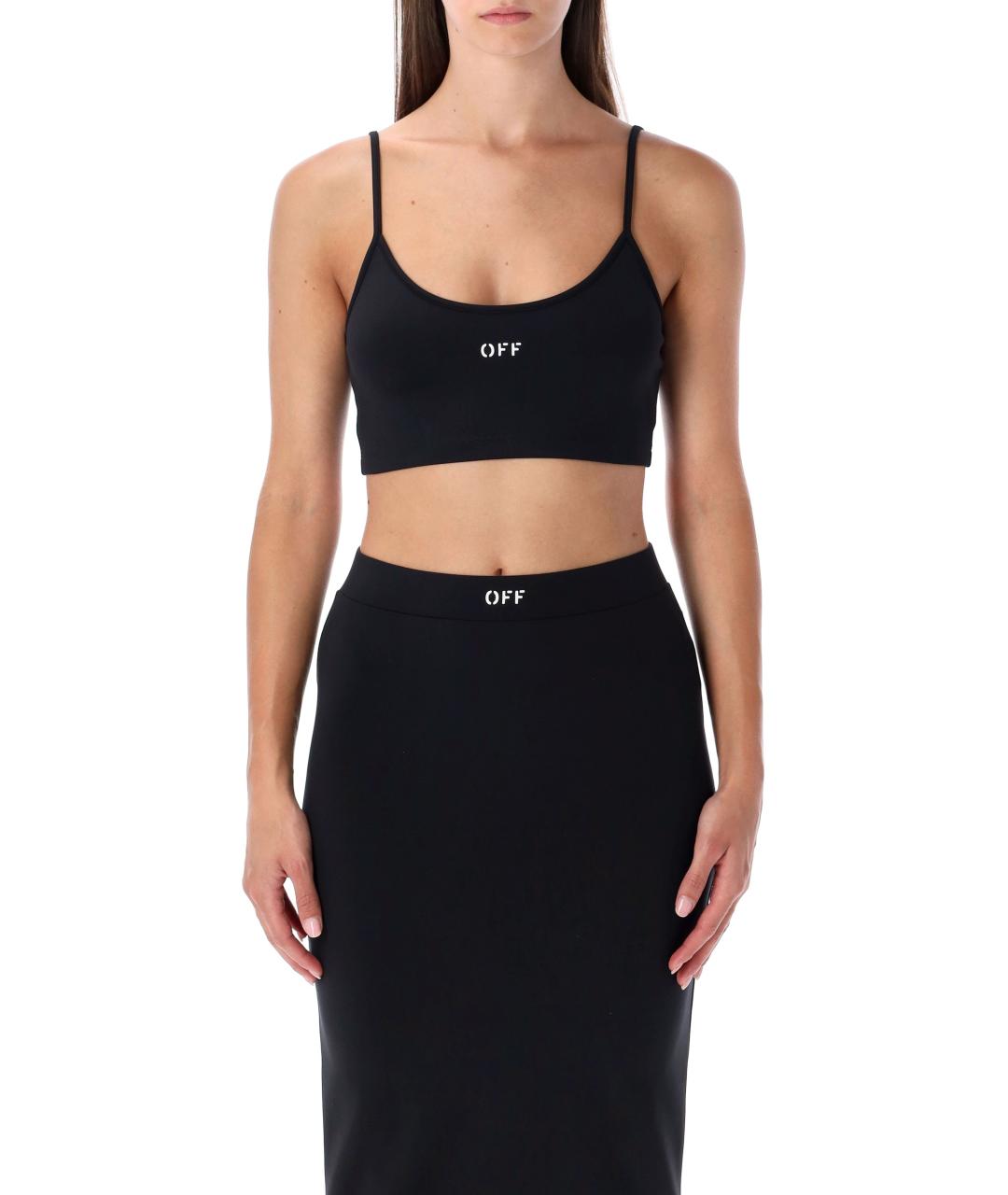 OFF-WHITE Черная полиамидовая майка, фото 1