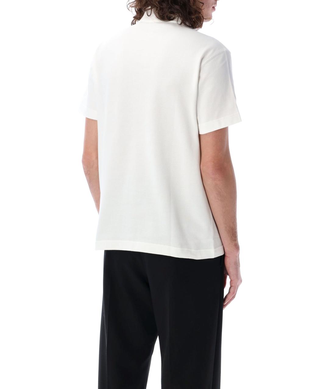 BURBERRY Белое хлопковое поло с коротким рукавом, фото 3