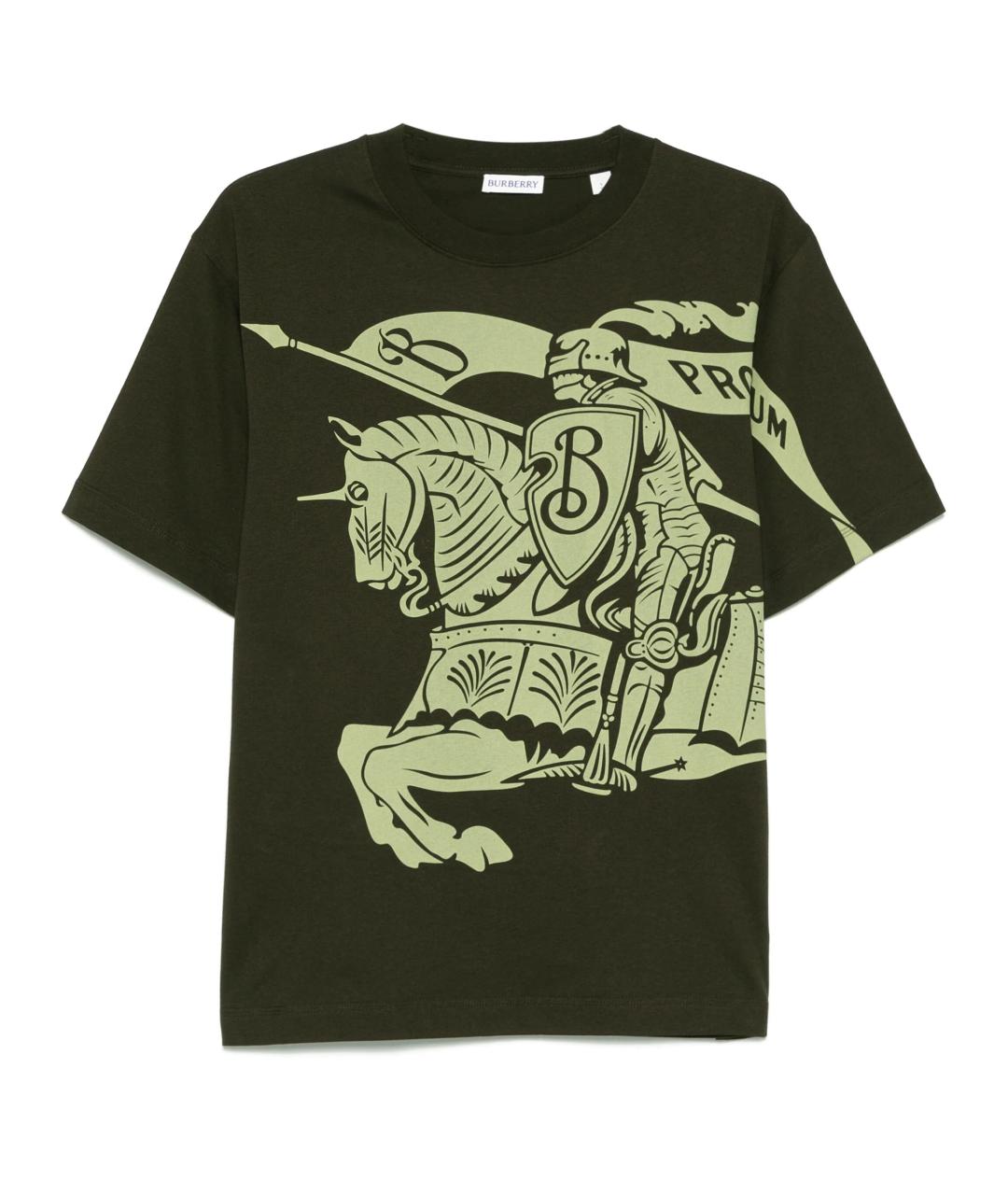 BURBERRY Зеленая хлопковая футболка, фото 1