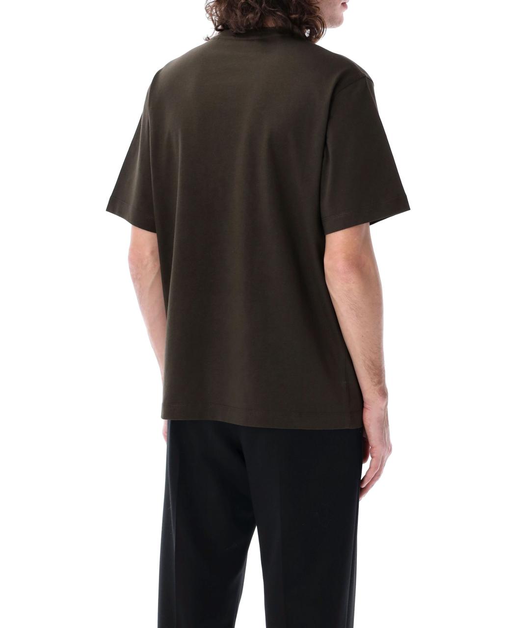 BURBERRY Зеленая хлопковая футболка, фото 2