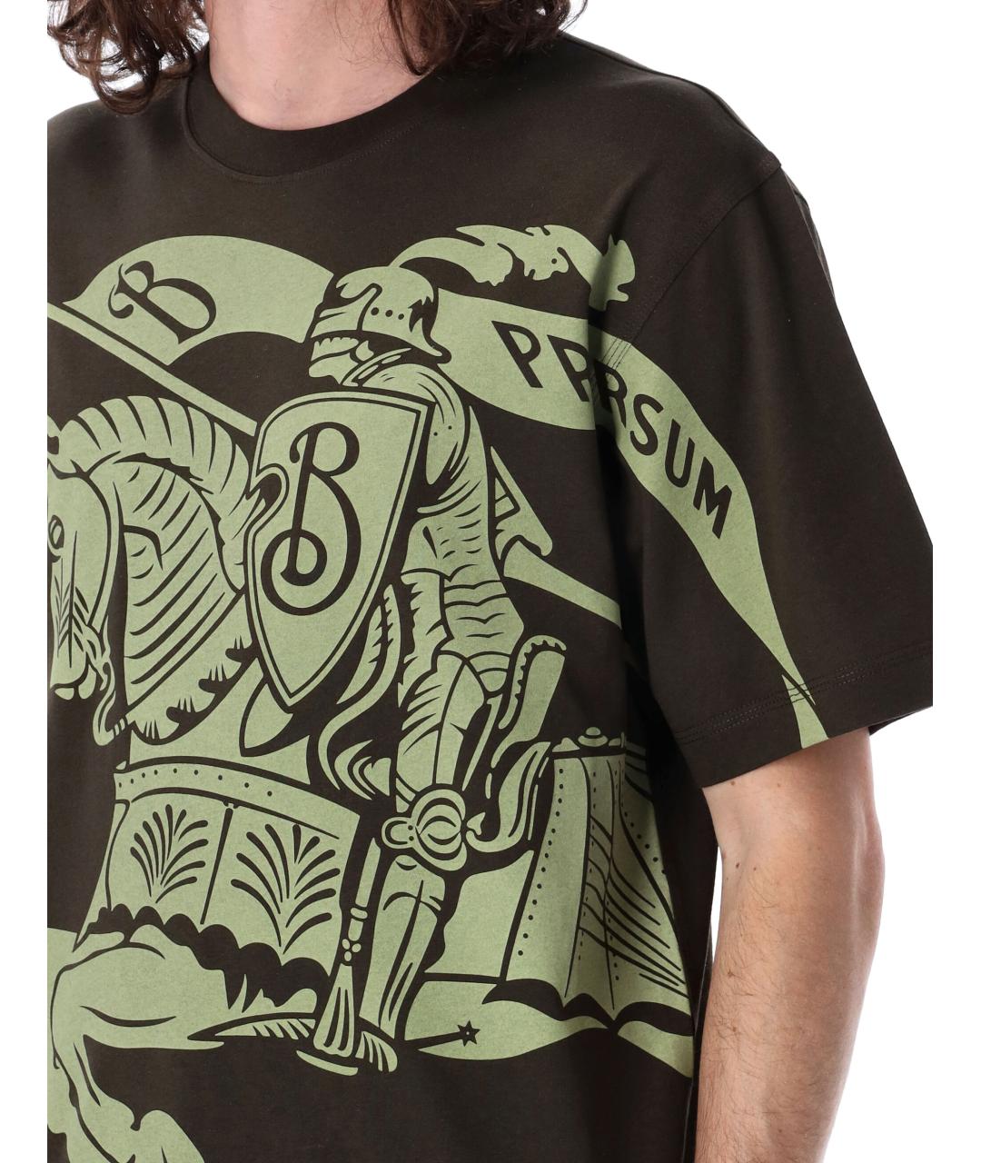 BURBERRY Зеленая хлопковая футболка, фото 3