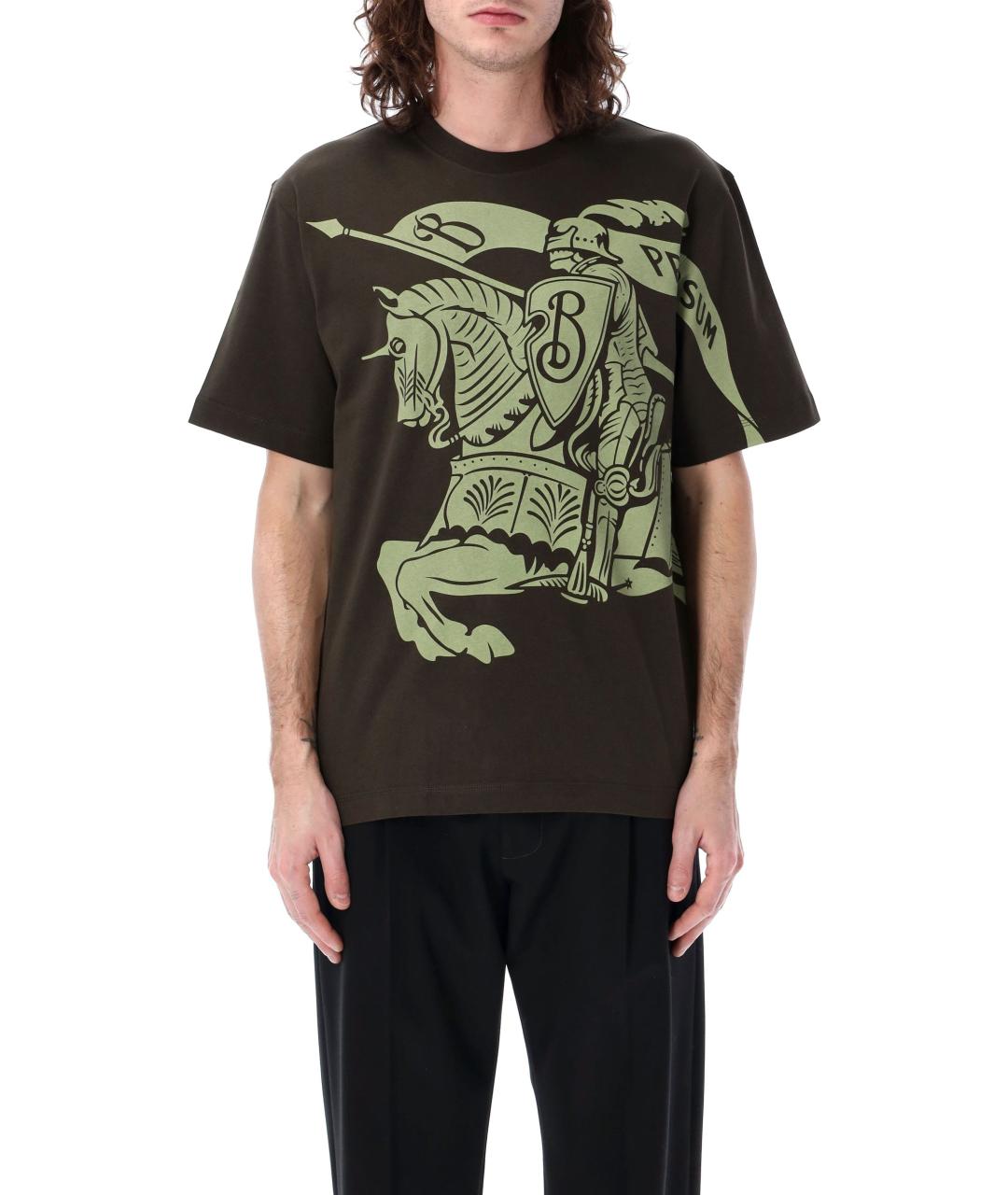 BURBERRY Зеленая хлопковая футболка, фото 4