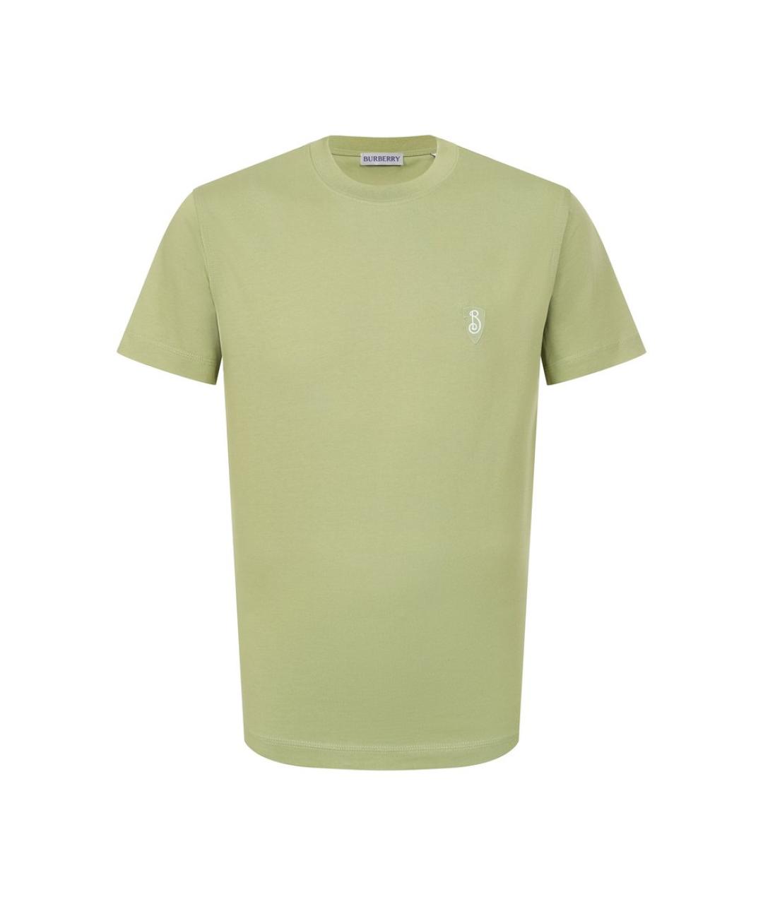 BURBERRY Зеленая хлопковая футболка, фото 1