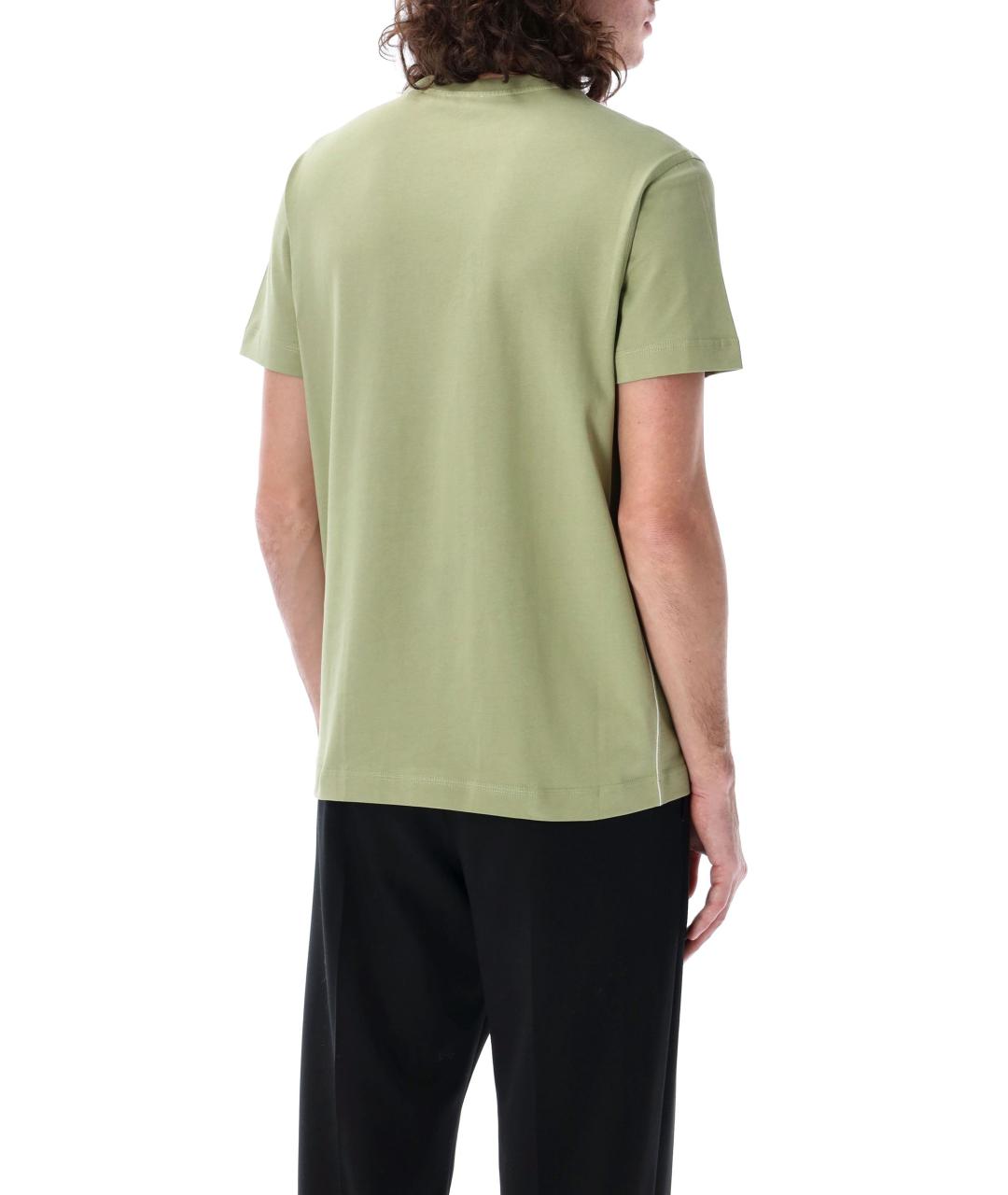 BURBERRY Зеленая хлопковая футболка, фото 3