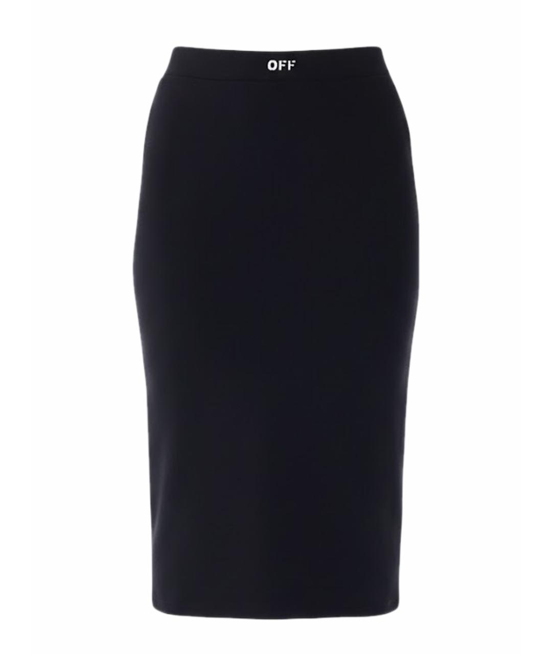 OFF-WHITE Черная полиамидовая юбка миди, фото 1