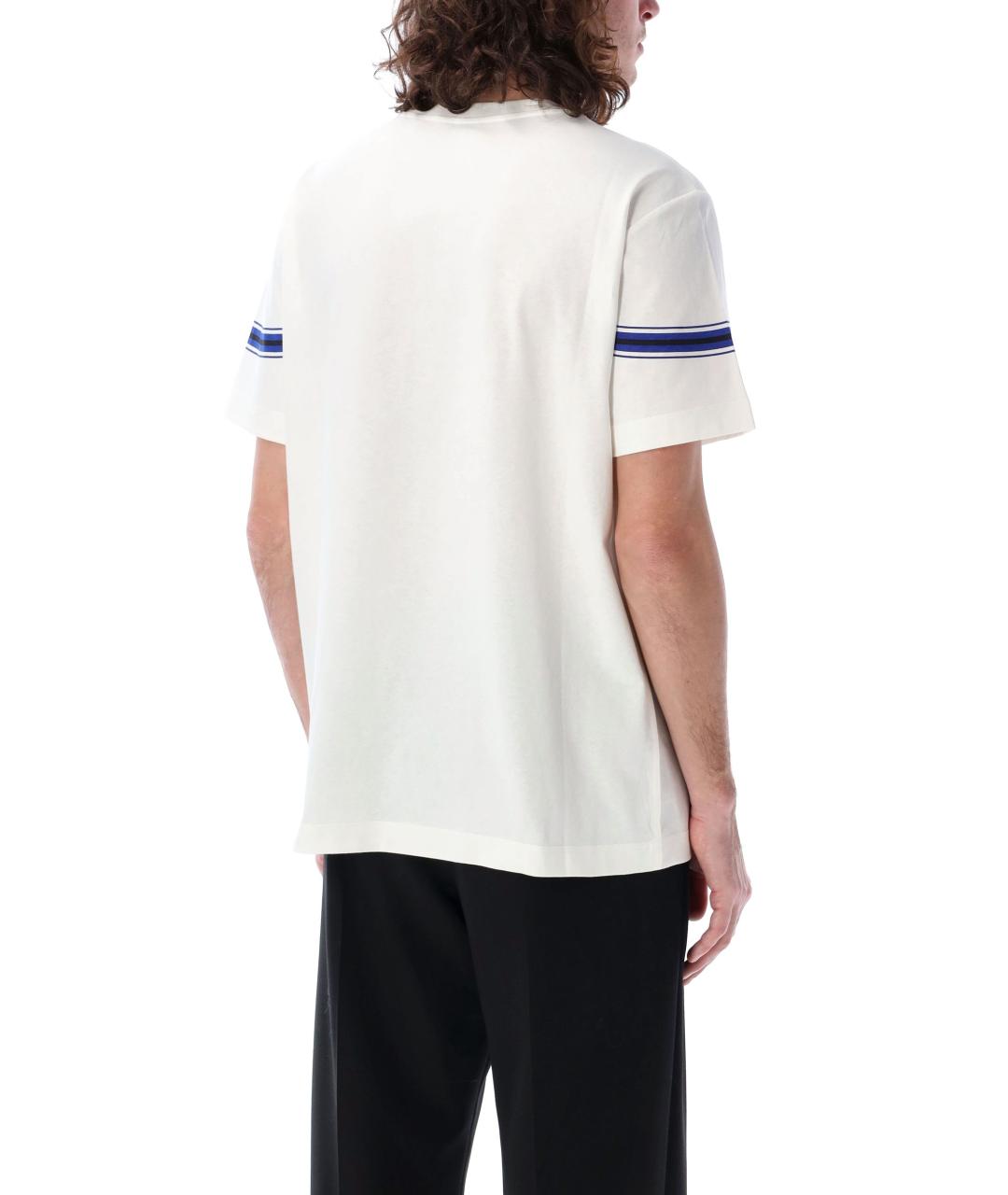 BURBERRY Белая хлопковая футболка, фото 2