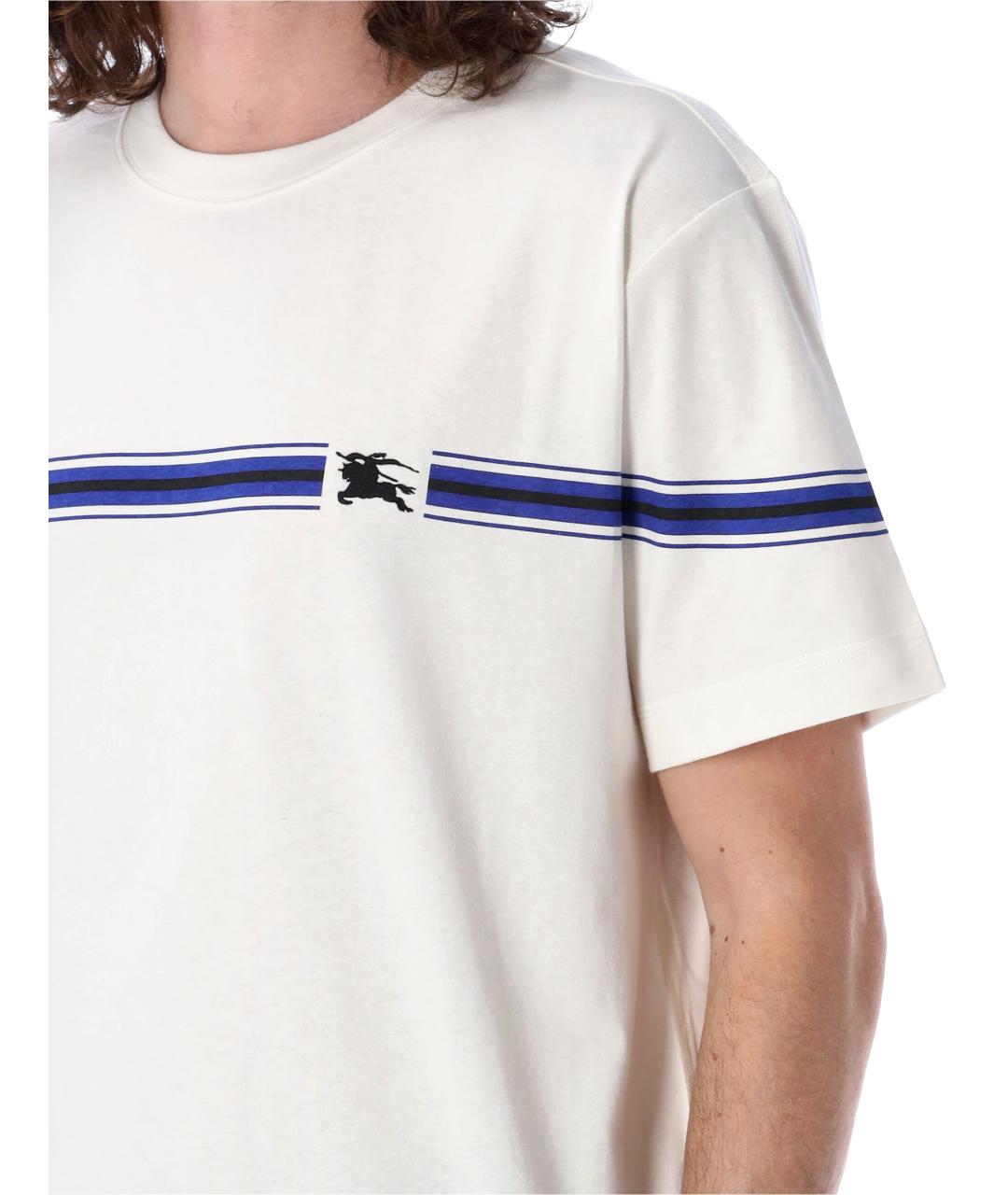 BURBERRY Белая хлопковая футболка, фото 3