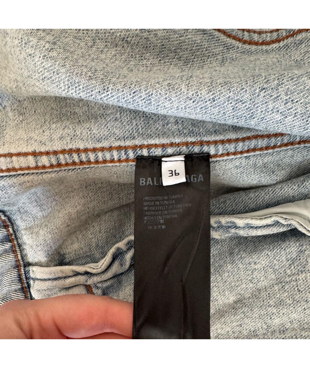 BALENCIAGA Бирюзовый деним жакет/пиджак, фото 5
