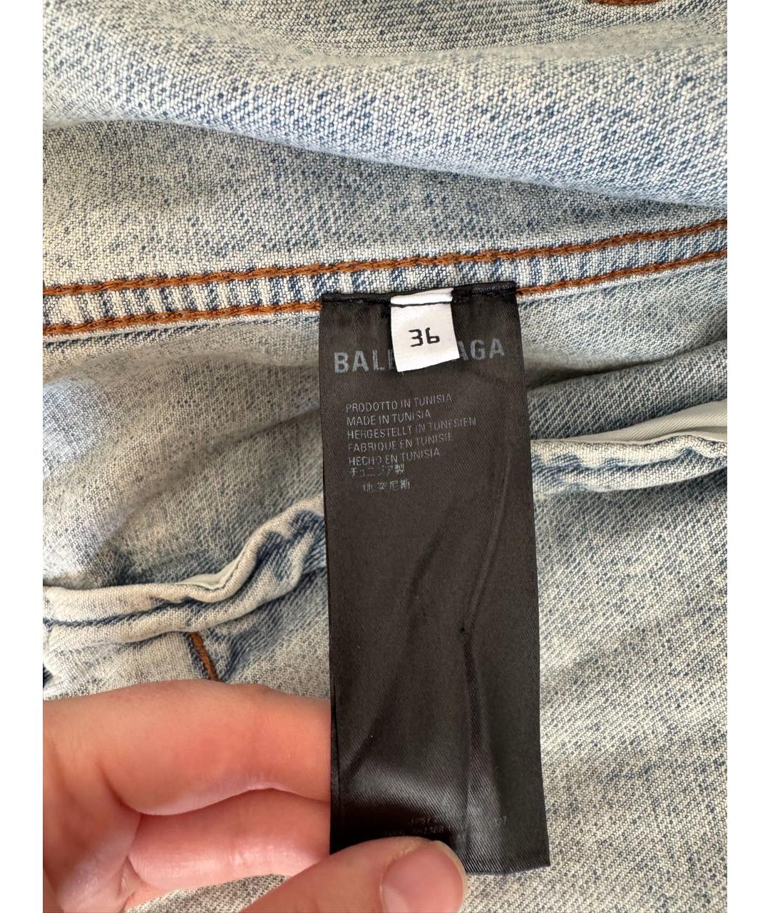 BALENCIAGA Бирюзовый деним жакет/пиджак, фото 3