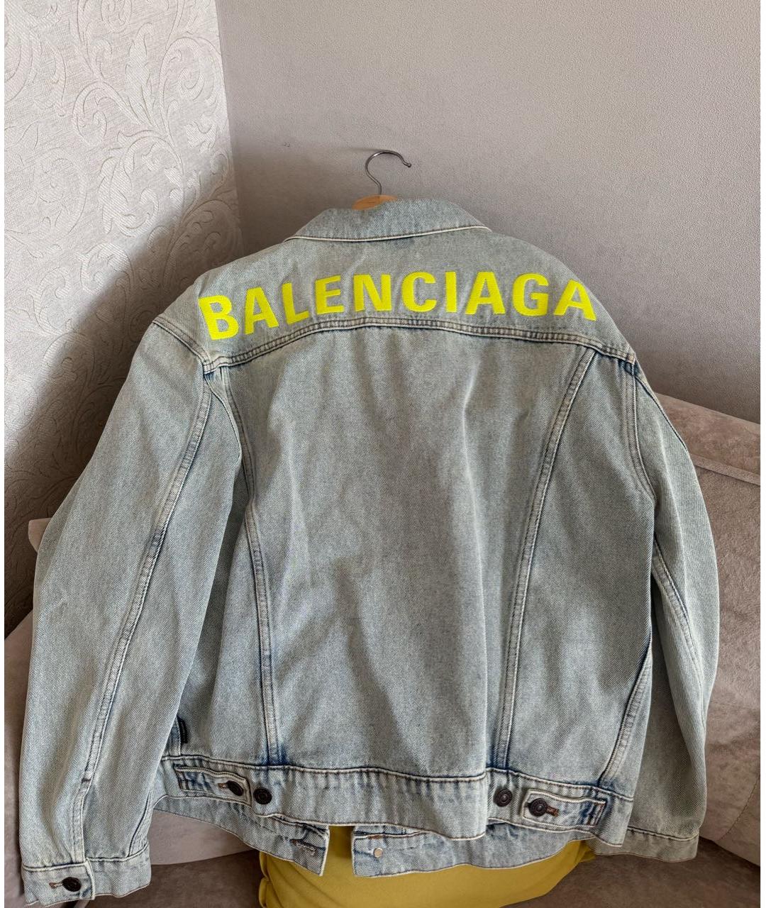 BALENCIAGA Бирюзовый деним жакет/пиджак, фото 9