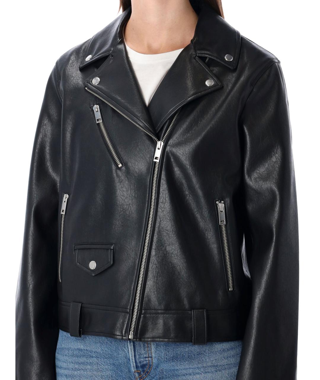 LEVI'S Черная кожаная куртка, фото 4