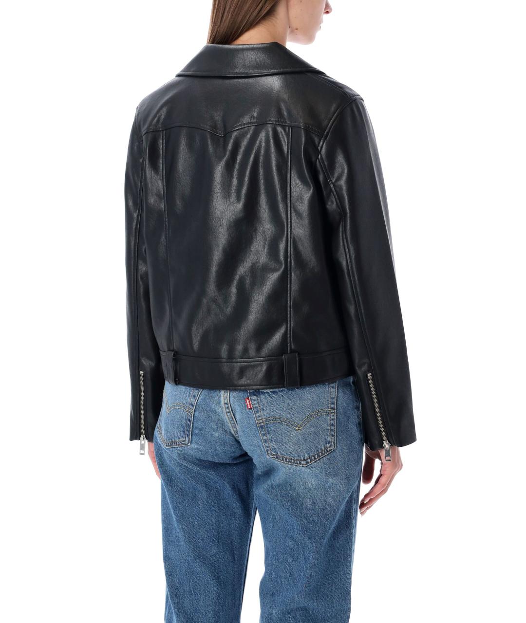 LEVI'S Черная кожаная куртка, фото 3