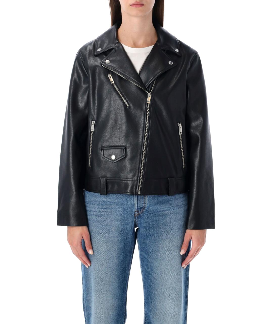 LEVI'S Черная кожаная куртка, фото 2
