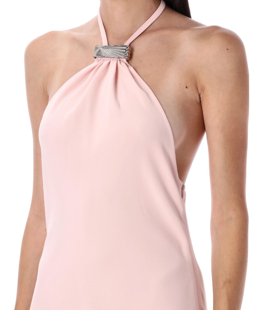 THE ATTICO Розовое вискозное коктейльное платье, фото 4