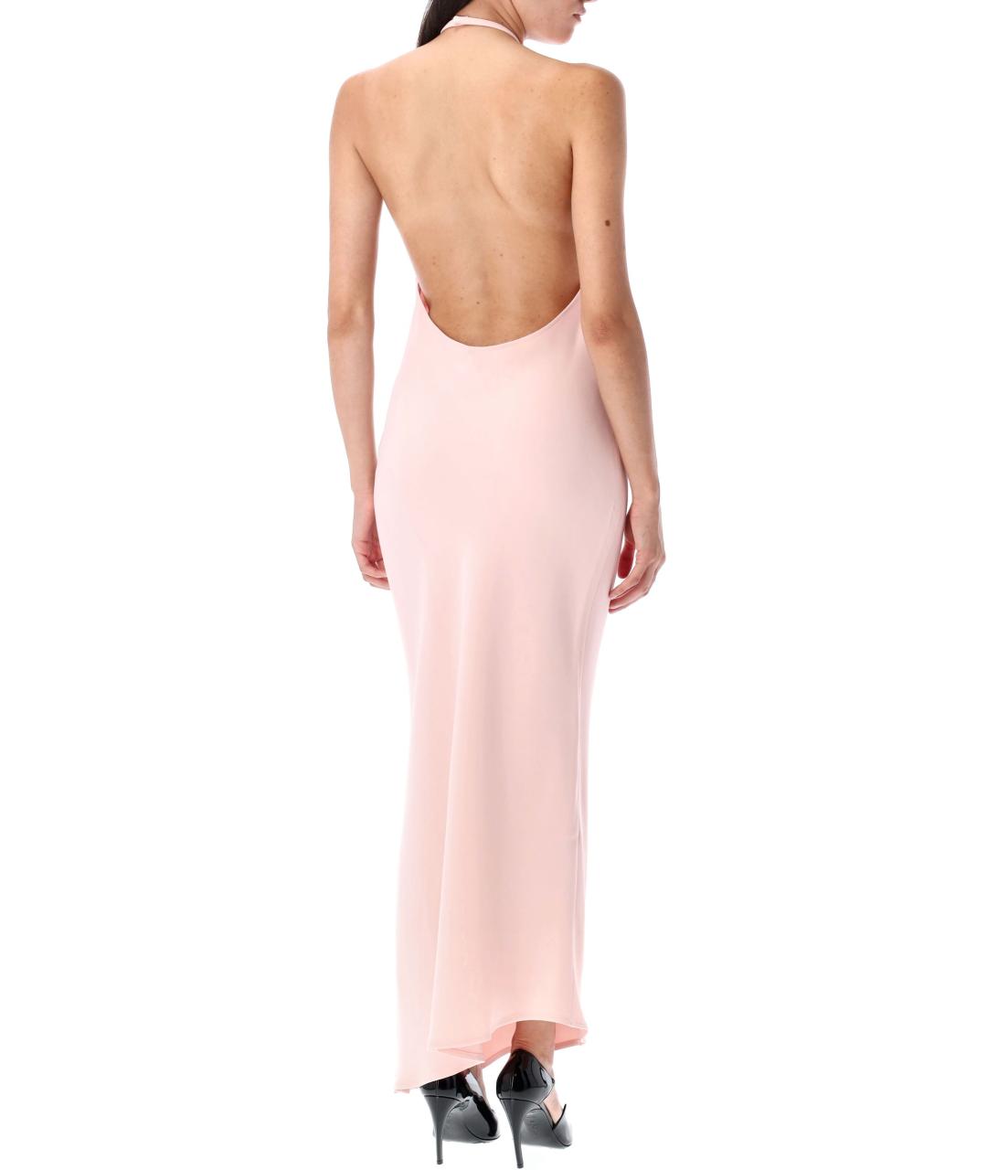 THE ATTICO Розовое вискозное коктейльное платье, фото 3