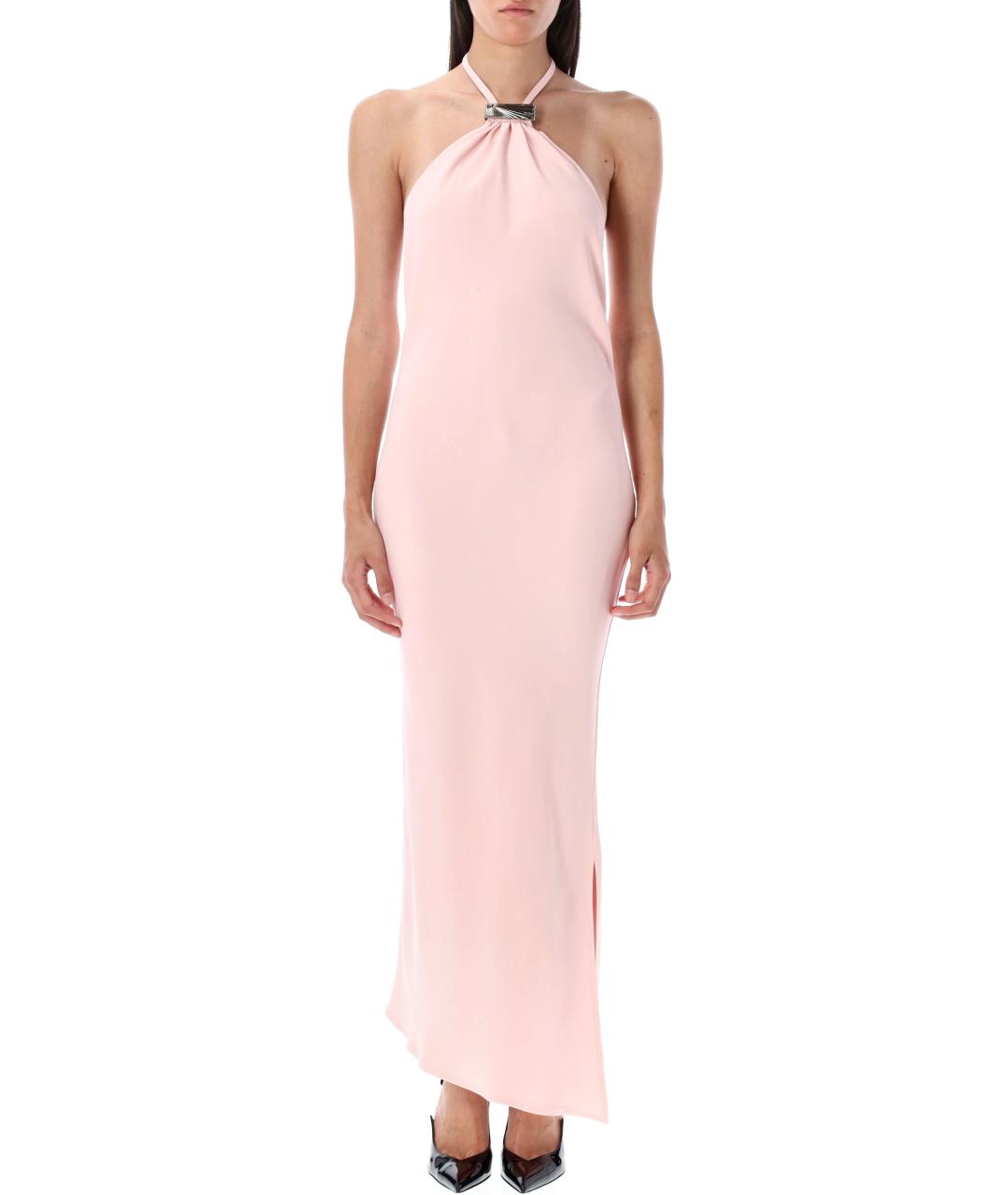 THE ATTICO Розовое вискозное коктейльное платье, фото 2