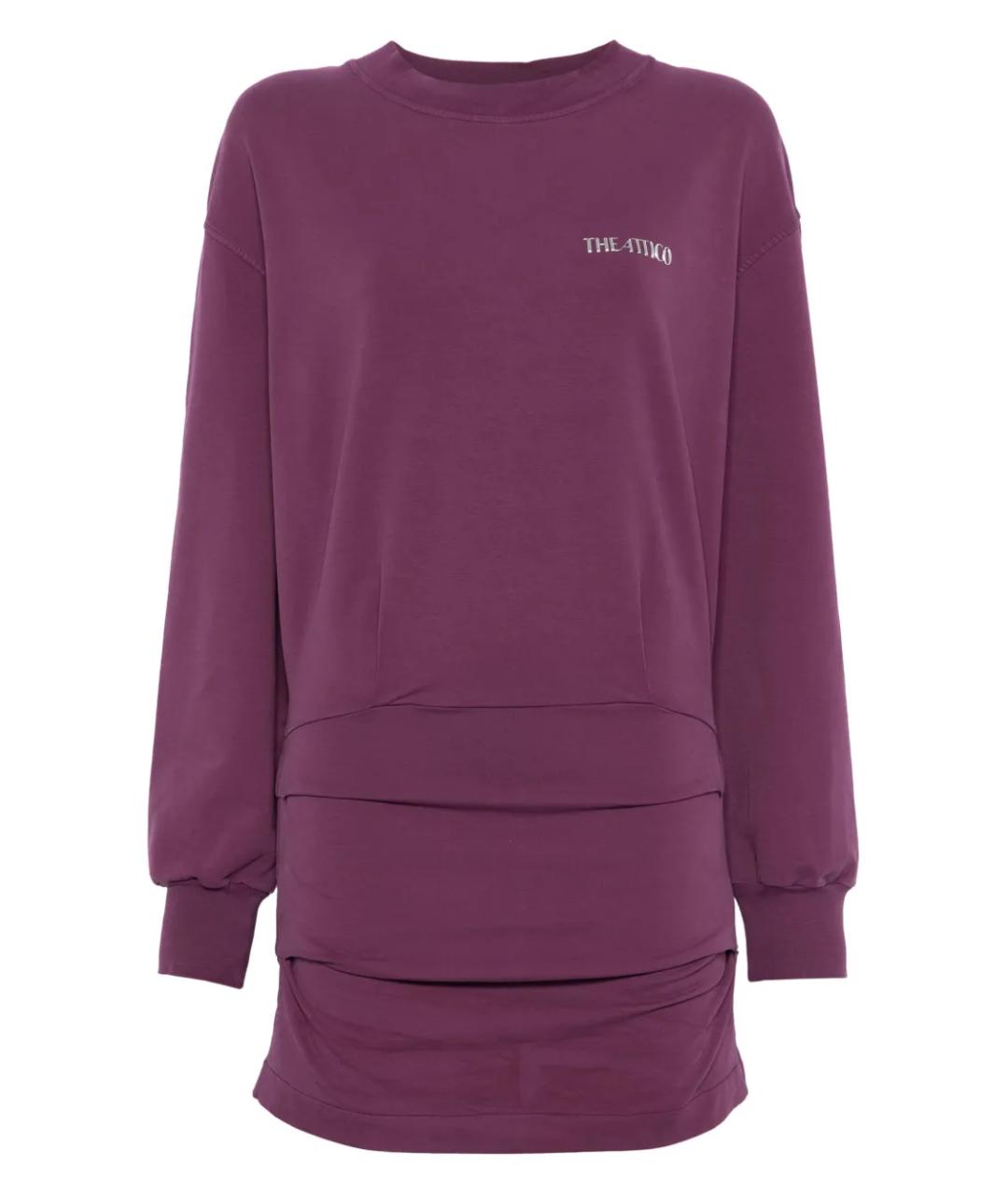 THE ATTICO Фиолетовое хлопковое повседневное платье, фото 1